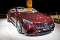 Mercedes-AMG S63 Cabriolet sports car at the Autosalon 2020 Motor Show. Brussels, Belgium - January 9, 2020