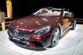 Mercedes-AMG S63 Cabriolet sports car showcased at the Autosalon 2020 Motor Show. Brussels, Belgium - January 9, 2020