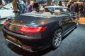 Mercedes AMG S-class convertible car showcased at the Brussels Expo Autosalon motor show. Belgium - January 19, 2017