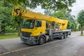 Mercedes-Benz ACTROS truck equipped with an artiklarna boom