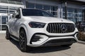 Mercedes-Benz AMG GLE 53 SUV display at a dealership. Mercedes offers the AMG GLE 53 with a 3.0L turbo with hybrid assist Royalty Free Stock Photo