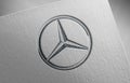 Mercedes logo icon paper texture stamp