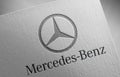 Mercedes logo icon paper texture stamp