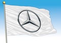 Mercedes cars international group, flags with logo, illustration