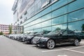 Mercedes Benz cars parked in row Royalty Free Stock Photo