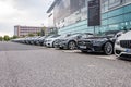 Mercedes Benz cars parked in row Royalty Free Stock Photo