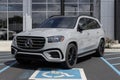 Mercedes Benz GLS 580 SUV display at a dealership. Mercedes offers the GLS 580 SUV with a 483-hp biturbo V8 Royalty Free Stock Photo