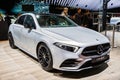 Mercedes-Benz A 250 4MATIC car showcased at the Paris Motor Show. Paris, France - October 2, 2018 Royalty Free Stock Photo