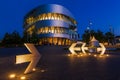 Mercedes Benz Museum in Stuttgart, Germany, at night