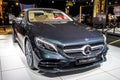 Mercedes-Benz S560 S-Class Cabriolet car model showcased at the Brussels Autosalon Motor Show. Belgium - January 18, 2019