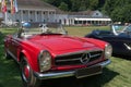 Mercedes-Benz 280 SL Pagode Cabrio from 1970. Casino Baden-Baden Royalty Free Stock Photo