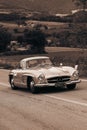 MERCEDES-BENZ 300 SL W 198 1955 an old racing car in rally Mille Miglia 2020 the famous italian historical race 1927-1957v Royalty Free Stock Photo