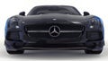 Mercedes-Benz SLS black. Three-dimensional raster illustration. Isolated car on white background. 3d rendering.