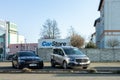 Mercedes-Benz T-Class and A-Class vehicles presented at CarStore dealership of German luxury brand Royalty Free Stock Photo