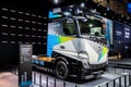 Mercedes-Benz Trucks eActros LongHaul electric heavy-duty truck at the Hannover IAA Transportation Motor Show. Germany - September Royalty Free Stock Photo