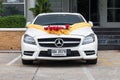 Mercedes Benz wedding car in the parking.