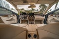 Mercedes C300 view from back seats with wide angle lens Royalty Free Stock Photo