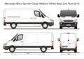 Mercedes Sprinter Cargo Delivery MWB Low Roof Van 2010 Blueprint