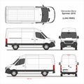 Mercedes Sprinter Cargo Delivery Van L2H2 RWD 2018 Royalty Free Stock Photo