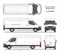 Mercedes Sprinter Cargo Van L3H2 RWD 2018 Royalty Free Stock Photo