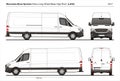 Mercedes Sprinter Extra LWB High Roof Cargo Van L4H2 2017 Royalty Free Stock Photo