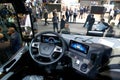 Inside Mercedes truck cockpit shown at Mobile World Congress 2019 in Barcelona