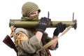 Mercenary with anti-tank rocket launcher - RPG Royalty Free Stock Photo