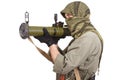 Mercenary with anti-tank rocket launcher - RPG Royalty Free Stock Photo