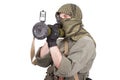Mercenary with anti-tank rocket launcher - RPG 26 Royalty Free Stock Photo
