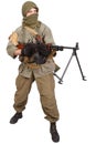 Mercenary with machine gun Royalty Free Stock Photo