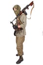 Mercenary with machine gun Royalty Free Stock Photo