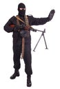 Mercenary with RPD 44 machine gun Royalty Free Stock Photo