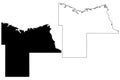 Mercer County, North Dakota State U.S. county, United States of America, USA, U.S., US map vector illustration, scribble sketch