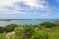 Mercers Creek bay Atlantic Ocean coast - Caribbean tropical sea - Antigua and Barbuda Royalty Free Stock Photo