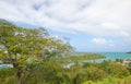Mercers Creek bay Atlantic Ocean coast - Caribbean tropical sea - Antigua and Barbuda Royalty Free Stock Photo