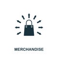 Merchandise icon symbol. Creative sign from business administration icons collection. Filled flat Merchandise icon for