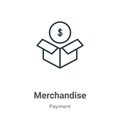 Merchandise outline vector icon. Thin line black merchandise icon, flat vector simple element illustration from editable ecommerce