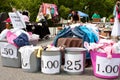 Merchandise With Prices At Garage Sale