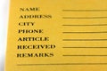 Merchandise receipt form Royalty Free Stock Photo