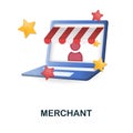 Merchant icon. 3d illustration from affiliate marketing collection. Creative Merchant 3d icon for web design, templates