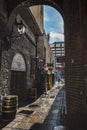 Irish architecture: The Merchant 's Arch is a narrow, arched alley or alleyway and entrance to Temple Bar. Dublin, Ireland
