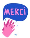 Merci with clapping hands