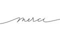 Merci hand drawn modern calligraphy phrase. Thank you in French language.