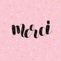 Merci. Thank you in French. Vector illustration.