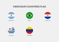 Mercosur countries flag icons collection