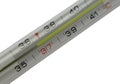 Mercurial thermometer scale (36,6) isolated on a w