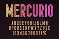 Mercurio inline font, typeface, alphabet. Condensed original typeset