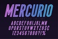 Mercurio inline font, typeface, alphabet. Condensed original typeset