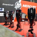 Mercury four stroke new outboard motor engines Royalty Free Stock Photo