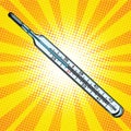 Mercury glass medical thermometer temperature 36.6